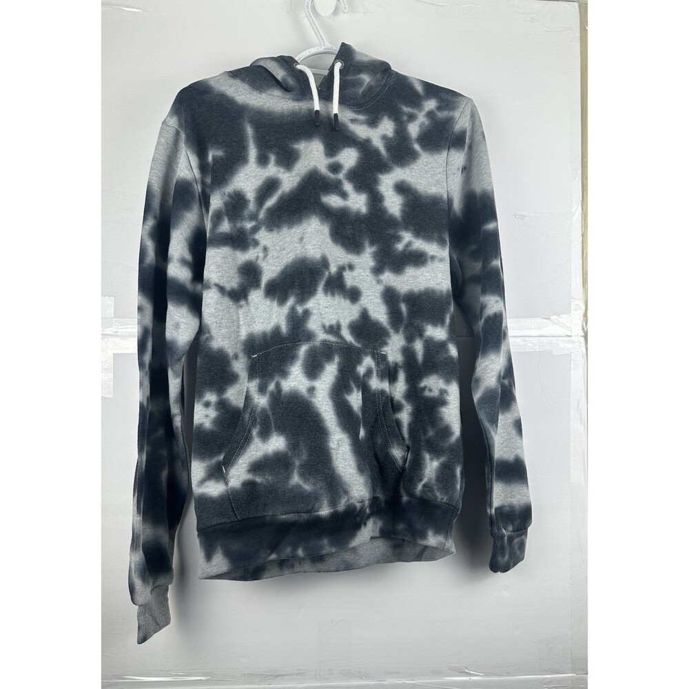 Soul Star England Tie Dye Hoodie Size M Grey Black Acid Wash Pullover